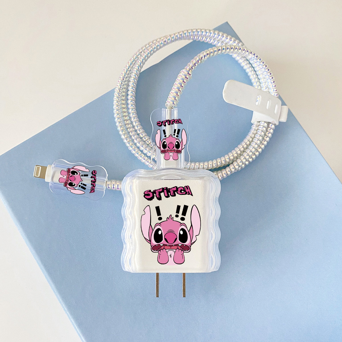 Apple 20w-B2 여성용 스티치 오버레이 헤드기어 + 물결선 클립 + 1m 레이저 흰색 로프 + 흰색 스트랩