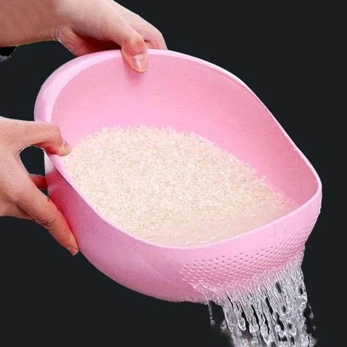 Thickened multi-function rice washing machine rice washing screen Kitchen rice washing basket plastic drain basket Household vegetable washing basket Fruit pot