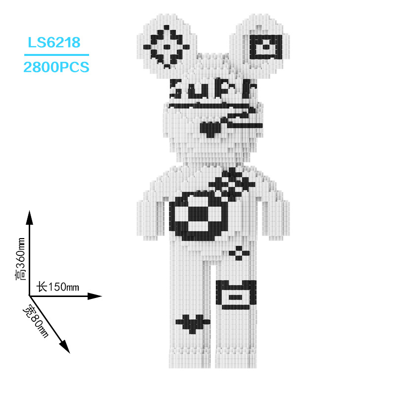 CLS moda Lesen compatible con Lego oso violento de gran tamaño bloques construcción 55cm adornos rompecabezas alta dificultad montado juguete DIY