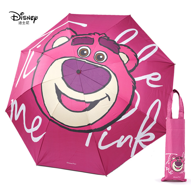 Paraguas Plegable Infantil Disney con Recubrimiento Negro, Triple Plegado - Sombrilla para Lluvia y Sol, Estudiante image 2