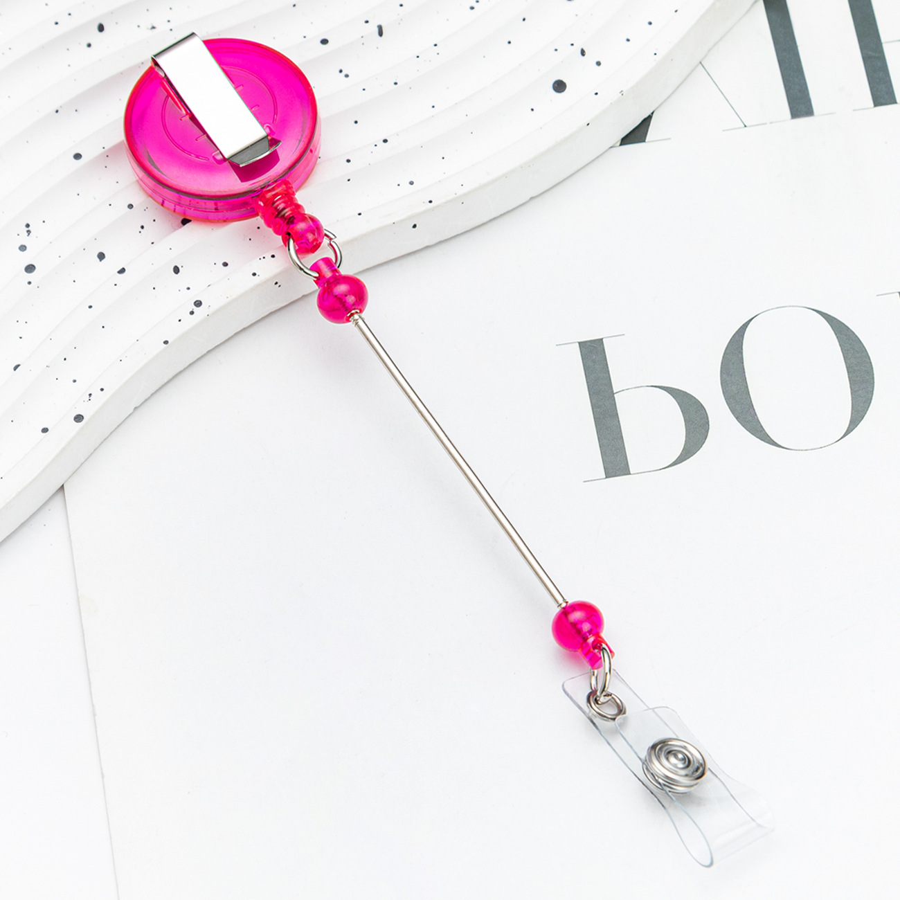 Titular de la tarjeta retráctil hebilla fácil de tirar DIY cuentas llavero hebilla retráctil Enfermera Insignia certificado fácil de tirar hebilla de cable