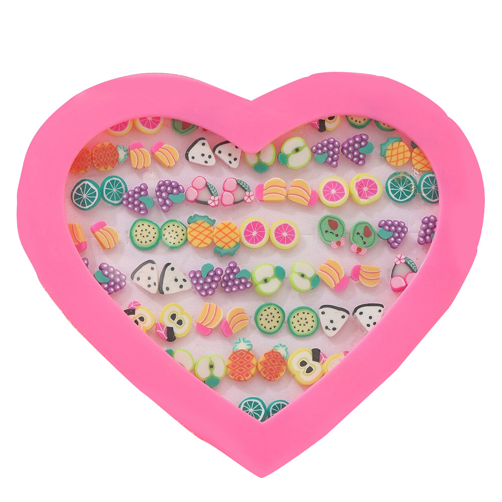 New Gift Box Jewelry Creative Children's Cartoon Fruit Earrings Set display picture 4