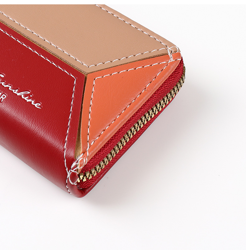 Letter, Color Block Pattern All Seasons Season Women'S Gender Fashion Style Fashion Letter Color Block Square Zipper Card Holder