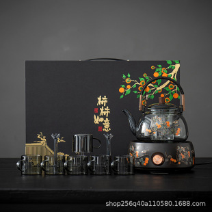 High-end gift box electric pottery stove tea maker tea stove suit gift holiday gift water cooking tea stove remote control induction cooker