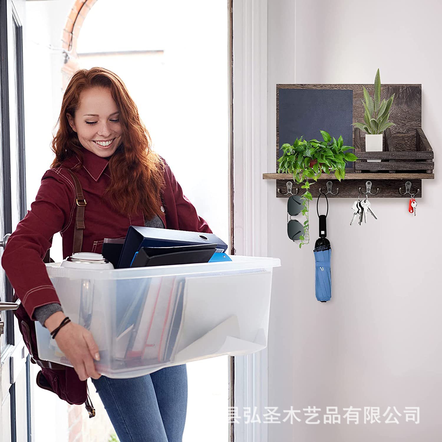 Cocina de pared simple, estante decorativo de pared montado en la pared, tablero de mensajes, cubierta de caja de medidor doméstico