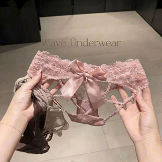 日系火辣蕾丝内裤女细带交叉漏臀诱惑辣妹透气薄款无痕女士三角裤