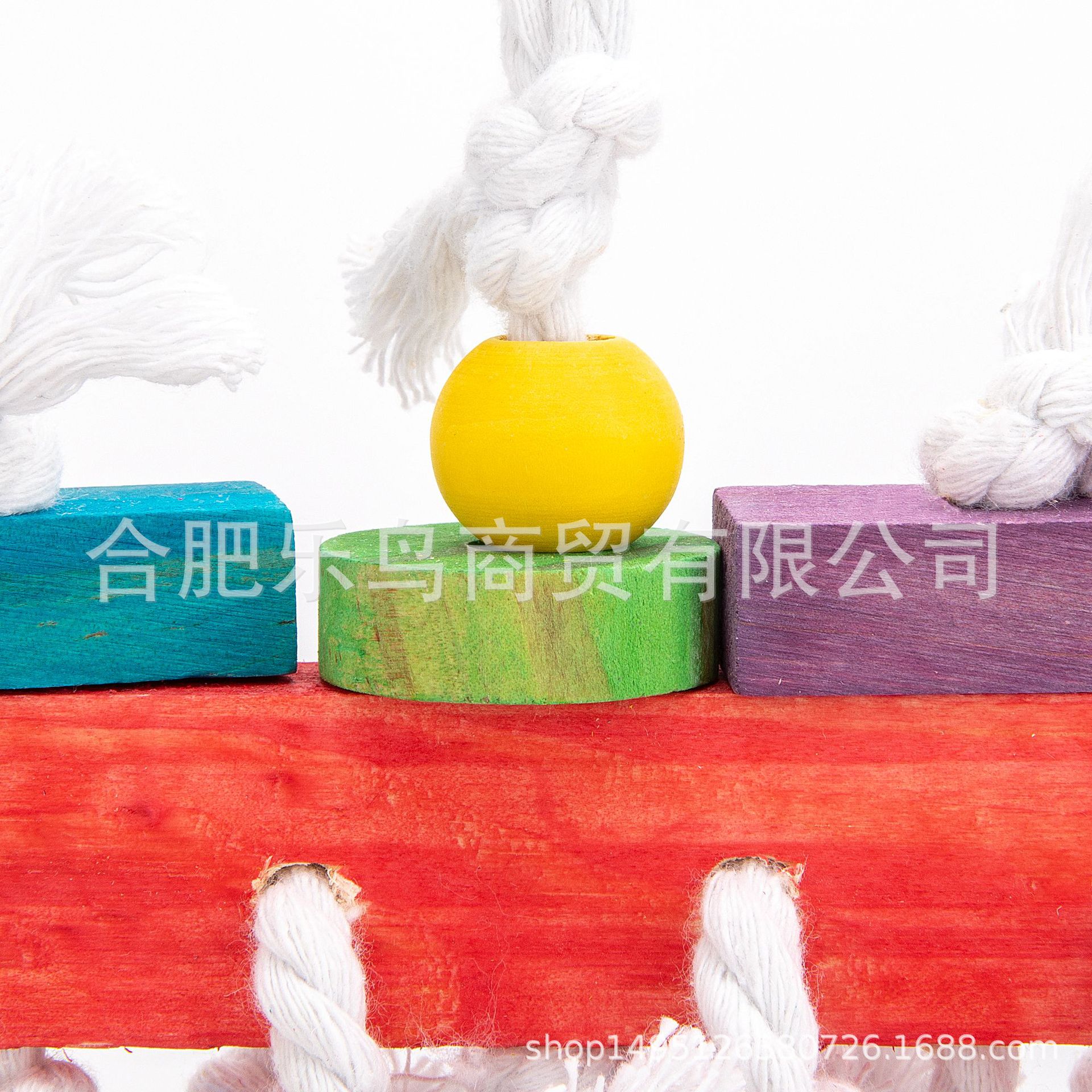 Loro juguete pájaro juguete colorido cuentas de madera bloque de madera cuerda de algodón nibbling cadena