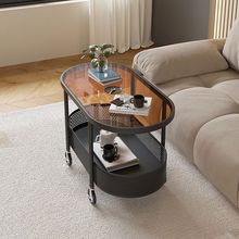 可移动沙发边几轻奢玻璃茶几现代小桌子床头侧边边柜小户型小推车