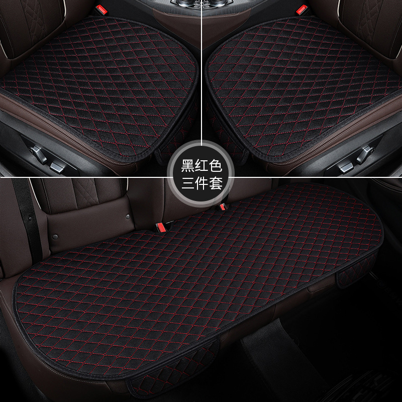 Cojín del asiento del coche cojín del asiento de lino cojín del asiento trasero del coche de tres piezas cuatro estaciones cojín del asiento universal tapa de la cabeza del asiento del coche