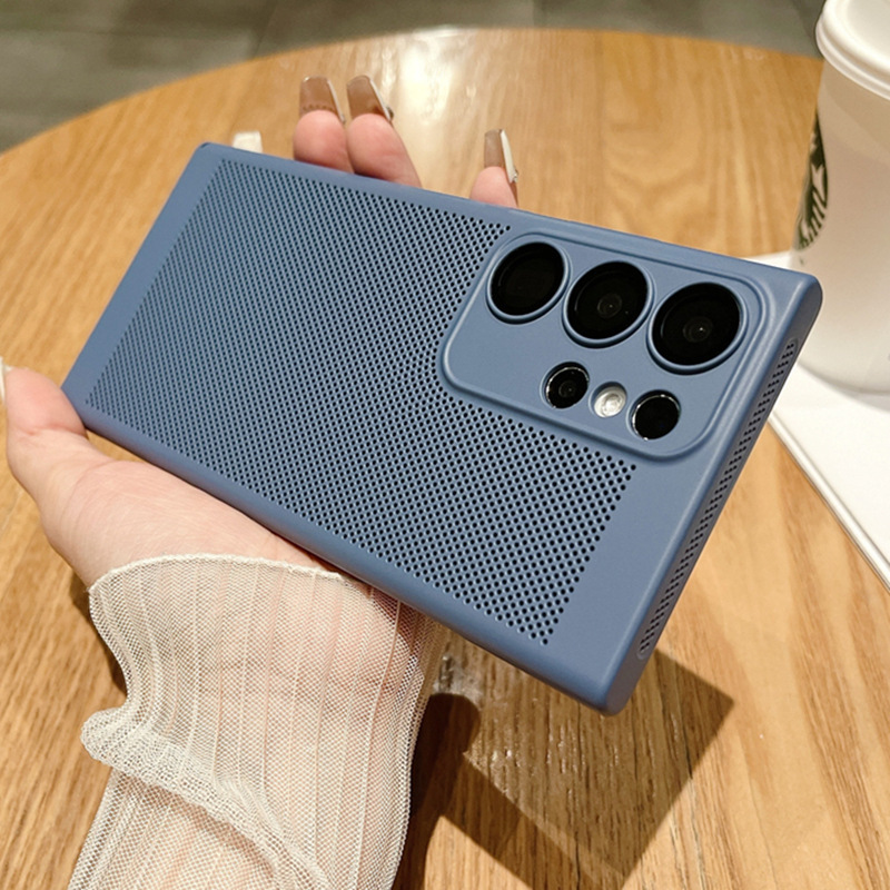 Ultra-Thin Suitable for Samsung S25Ultra Mobile Phone Case, Breathable Cooling Mesh Case, A14 Comes with Lens Film, S24 Protective Cover