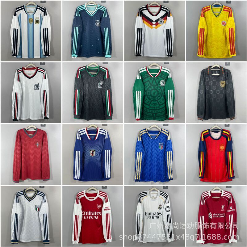 26Th World Cup in the United States, Canada, and Mexico Argentina Spain Mexico Germany Club Thai Version Fan Long Sleeve Football Jersey
