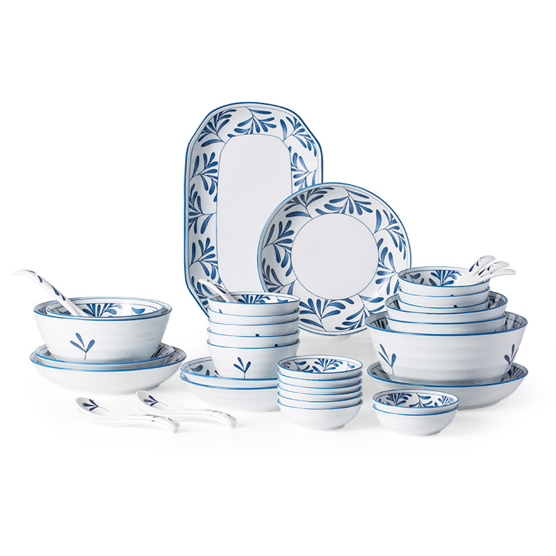 Juego de vajilla de cerámica Lanzhi de 38 piezas, cuencos, platos, regalo para el Día de la Mujer, regalo para empleados, nuevo estilo chino image 5