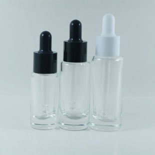 18 teeth 20ml flat shoulder straight round bottle 10ml thick bottom dropper essence emulsion essential oil bottle cosmetic packaging material PP