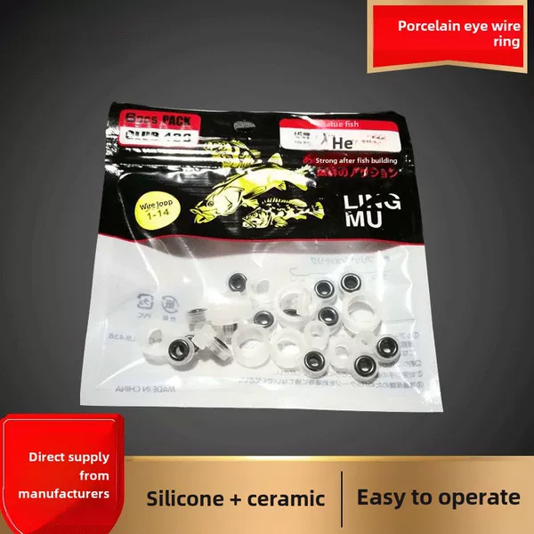 Fishing gear wholesale wire ring ceramic porcelain eye silicone guide ring wire ring line ring Luya fishing rod accessories