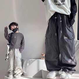 天才鲸男童裤子夏季新款儿童休闲百搭裤子中小童男孩长裤工装裤
