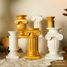 北欧式罗马柱烛台小天使拍照道具背景家居客厅桌面装饰品摆件