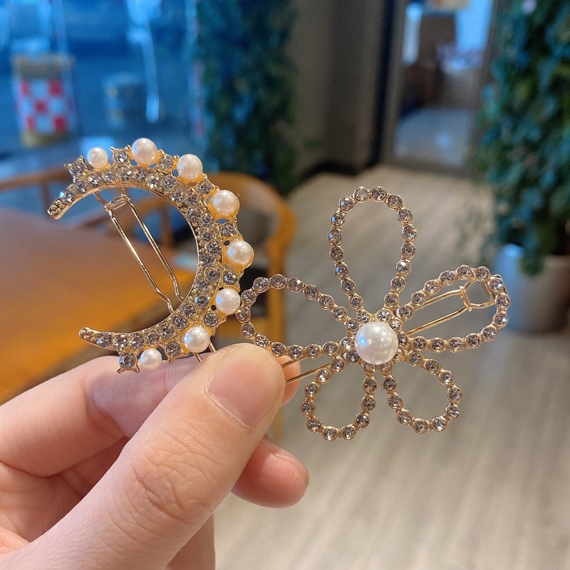 20g Weight Headwear Classification Festival Occasion Bow Knot Pattern Women'S Gender Fashion Style Korean Simple Imitation Pearl Duckbill Hairpin Set 1