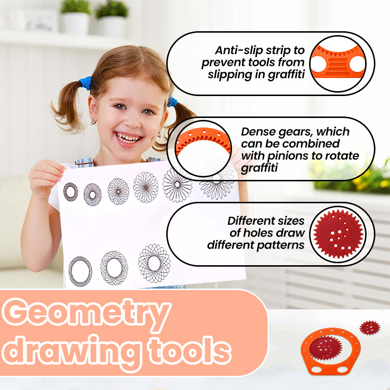 Nuevos productos transfronterizos 2025 Herramientas de dibujo geométrico Dibujo creativo Plástico Herramientas multifuncionales Artesanía de plástico