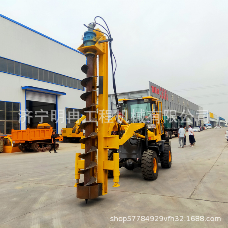 铲车式地基打桩机 小型地基打桩机轮式潜孔钻机 挖改螺旋钻机厂家