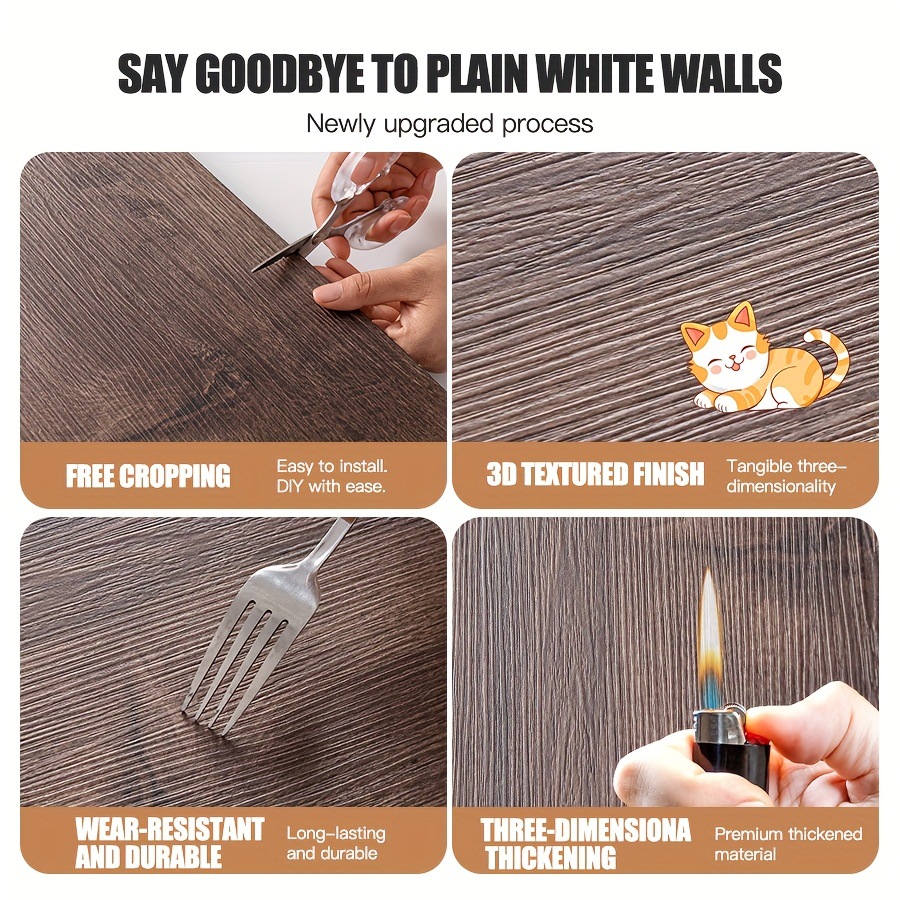 3d Wood Grain Self Adhesive Wall Panels For Bedroom Decor_voghion.com