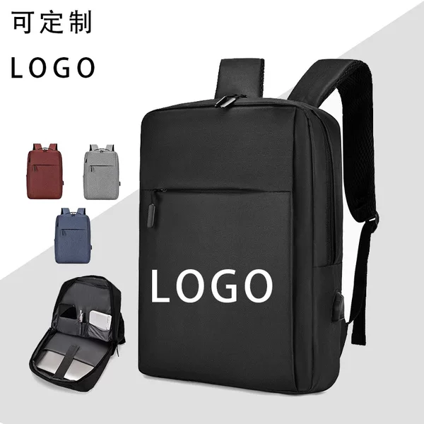 Cross-Border Backpack, Simple Notebook, Business Computer Bag, Student School Bag, Multi-Functional Backpack, Printable Logo Backpack
