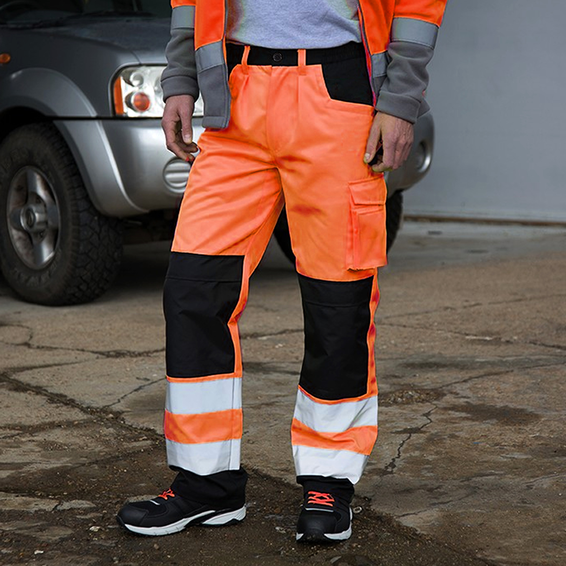 Pantalones DE TRABAJO multibolsillos de tira reflectante transfronteriza pantalones de trabajo de seguridad de advertencia de minas de carbón de ingeniería de construcción para hombres