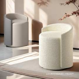 轻奢风化妆凳女生卧室衣帽间可旋转梳妆台椅子美甲靠背圆凳子