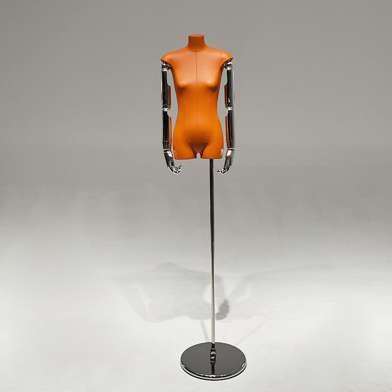 Cuero coreano PU modelo de cuerpo plano accesorios tienda de ropa de mujer mitad plano pecho pequeño estante de exhibición de ropa maniquí de ventana