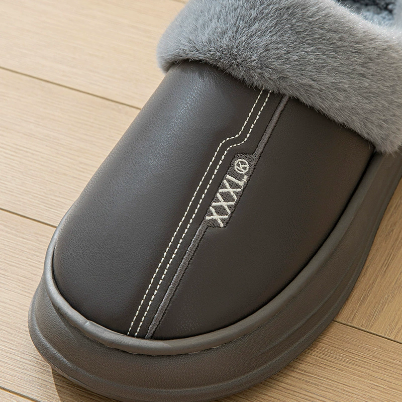 Winter extra large polyurethane non-slip keep warm slippers platform, plus size