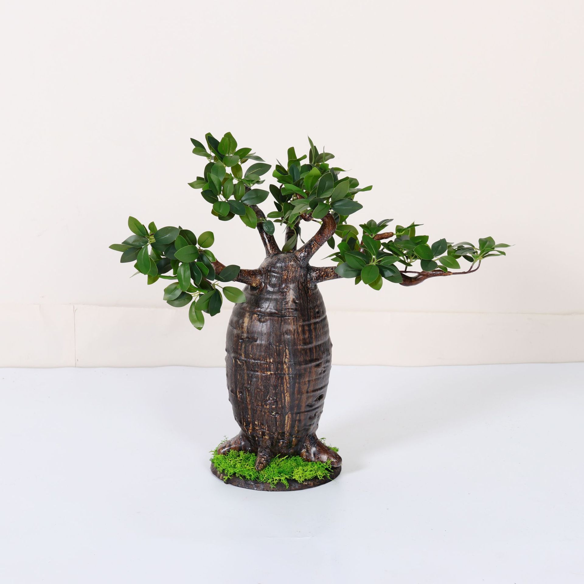 Simulación de plantas verdes, baobab en maceta, árbol falso artificial, decoración de piso grande, decoración de paisaje, planta de desierto tropical