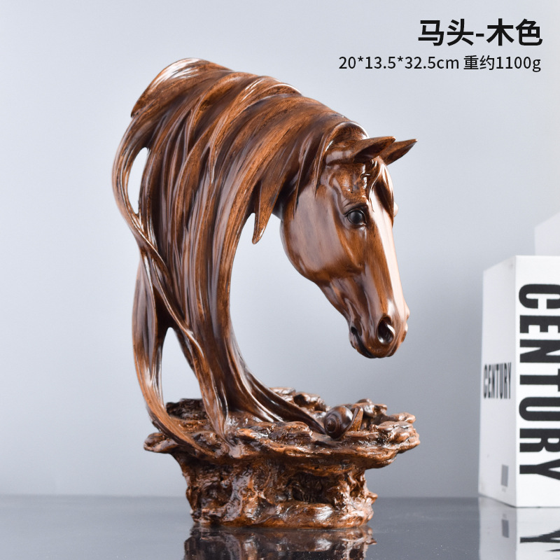人気の馬の像、軽くて豪華な家の装飾品、リビングルームのエントランスホールのテレビキャビネットの装飾、幸運の馬年工芸品