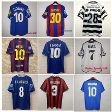 复古球衣足球制服经典巴塞罗那笔记本Ac罗纳尔多梅西耶多巴巴快乐