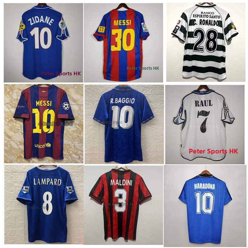 复古球衣足球制服经典巴塞罗那笔记本Ac罗纳尔多梅西耶多巴巴快乐