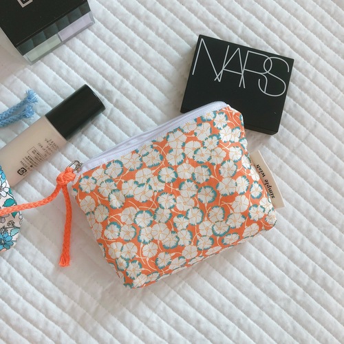 [Suxi cloth bag] Green pure cotton mini coin purse headphone lipstick storage bag aunt towel bag