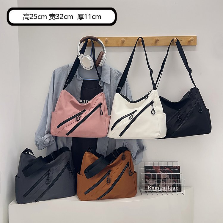 休闲大包包女2025新款时尚布包单肩包大容托特包上课通勤斜挎女包