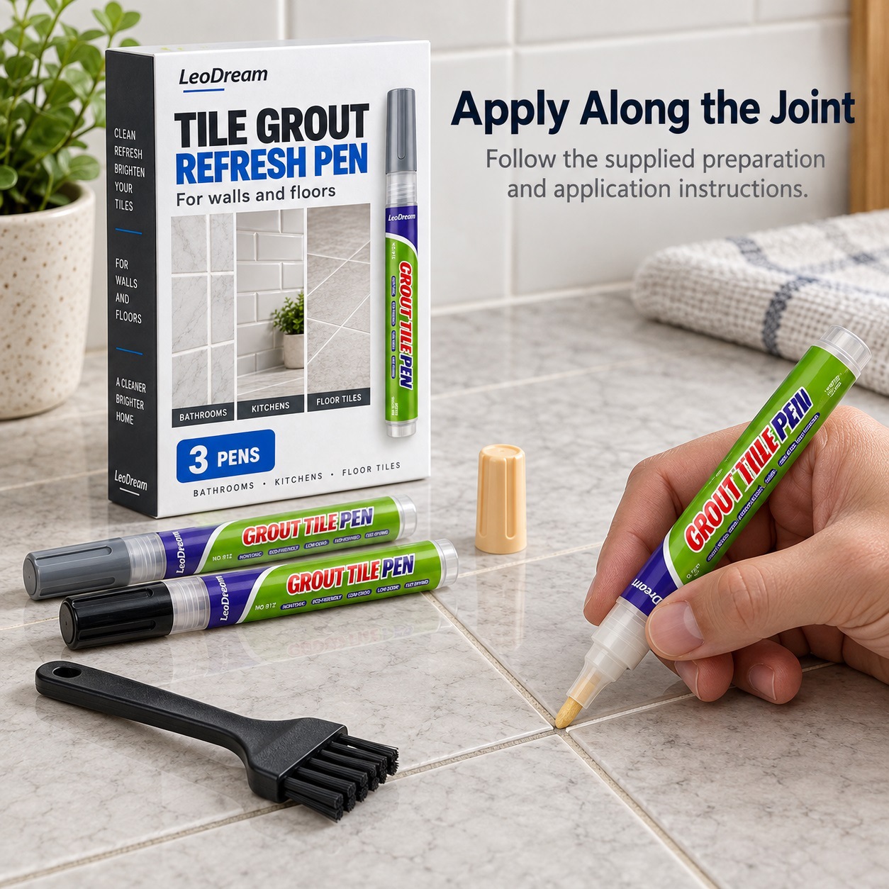 Tile grout pen, renovation pen, bathroom floor tile grout repair pen, waterproof grout filler, kitchen wall tile grout pen