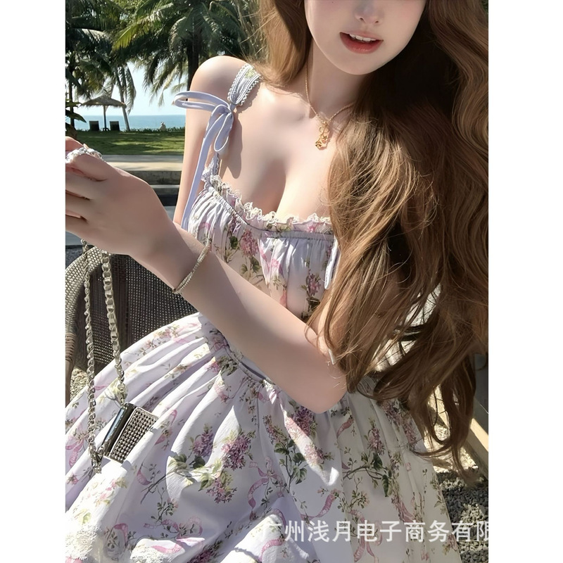 Umbrella Umbrella 26/Ss Garden Parade Houseof* Floral Spaghetti Strap Dress in Two Colors with a Stylish Design Short Skirt Umbrella Umbrella 26/Ss Garden Parade Houseof* Floral Spaghetti Strap Dress in Two Colors with a Stylish Design Short Skirt