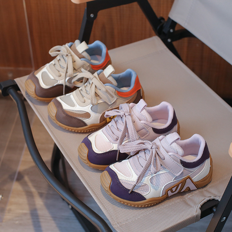 Children's retro two-tone sneakers