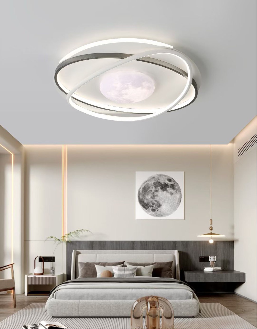 lámpara de techo del dormitorio moderna y simple lujosa nube sensación de niebla minimalista led protección de ojos estudio dormitorio principal lámpara