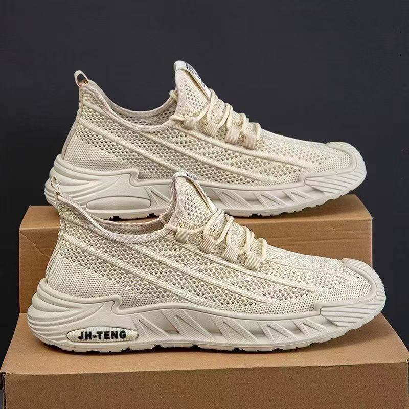 Zapatos de hombre, zapatos de malla transpirables de malla fina de verano, deportes de carrera casuales para hombres, suela blanda, zapatos de moda de trabajo ligeros