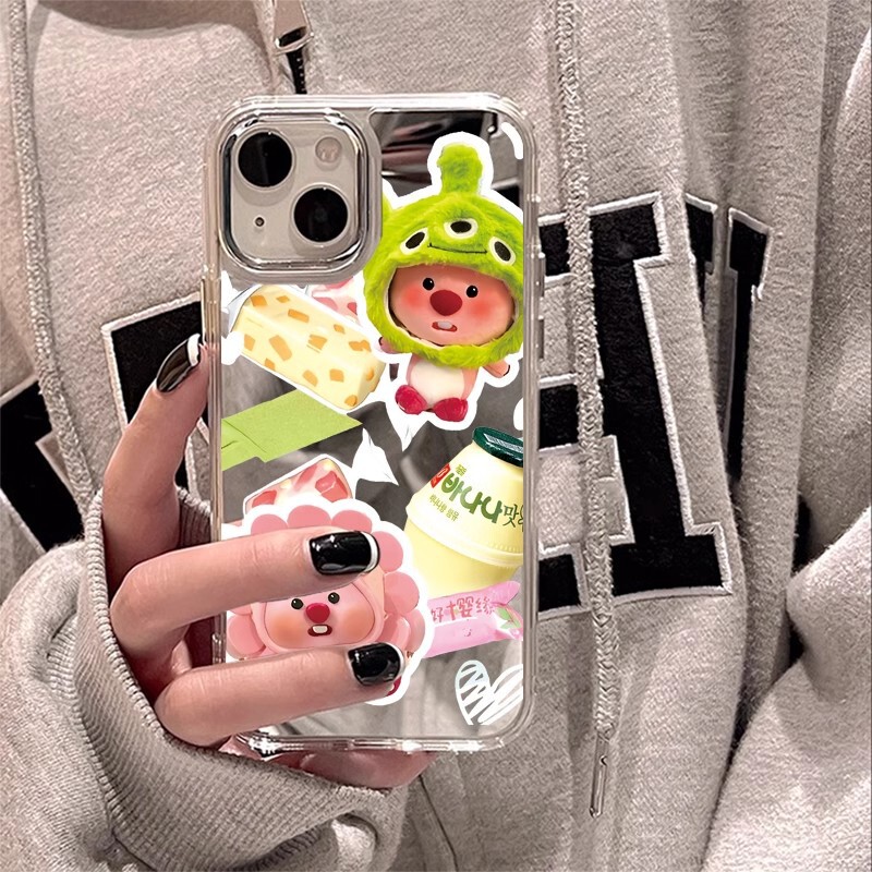 Cute and Fun Cartoon 16Loopy Little Beaver 15 Suitable for Apple 14Promax Mobile Phone Case 12 Mirror