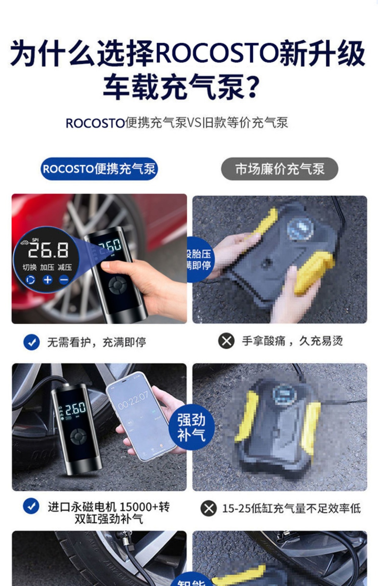 Intelligent digital display wireless car inflator tire inflator car inflator electric car high pressure pump