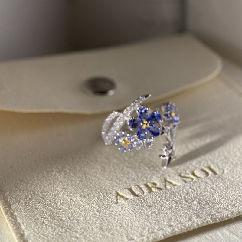 Love and Fate Shen Xinghui Star Flower Ring with Blue Zircon Anime Peripheral Proposal Ring for the Index Finger Love and Fate Shen Xinghui Star Flower Ring with Blue Zircon Anime Peripheral Proposal Ring for the Index Finger