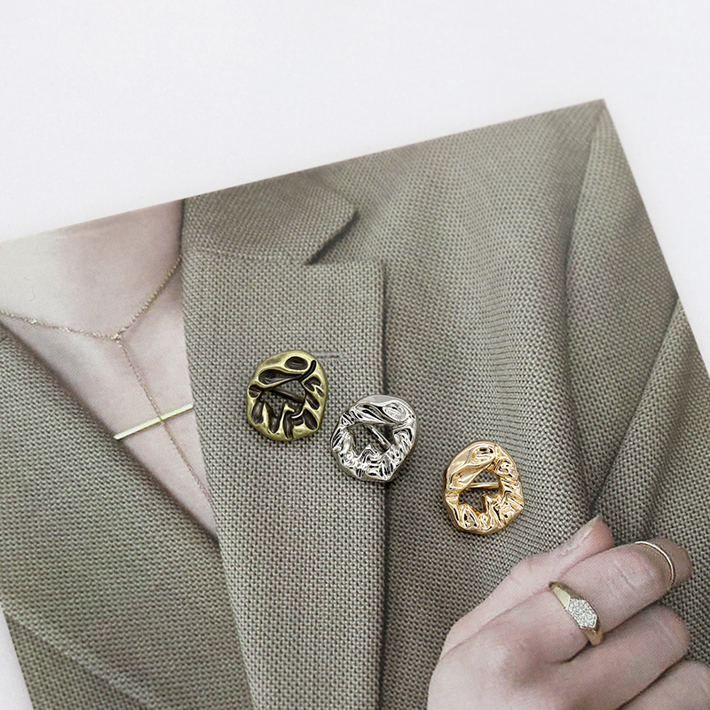 Niche Design Oval Metal Button Men's and Women's White Shirt Button Knitted Cardigan Decorative Button Cuff Button