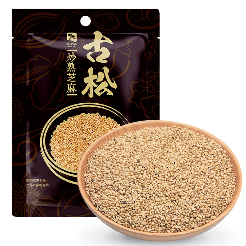 古松熟白芝麻整箱批发非脱皮烘焙原料免洗即食100g*40