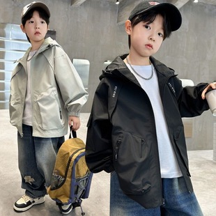 Boys' Jacket Spring and Autumn Collection New Spring Stylish Children's Windbreaker Jacket for Older Kids Korean Version Handsome