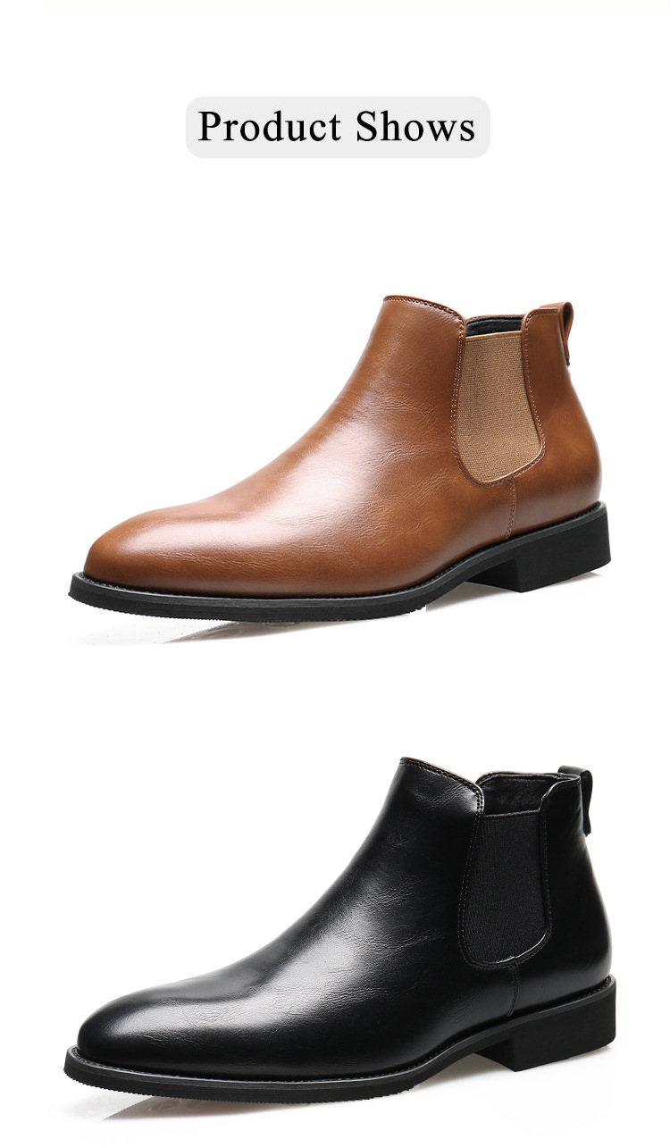 Botas vintage Botas puntiagudas para hombre Botas de piel talla grande_voghion.com