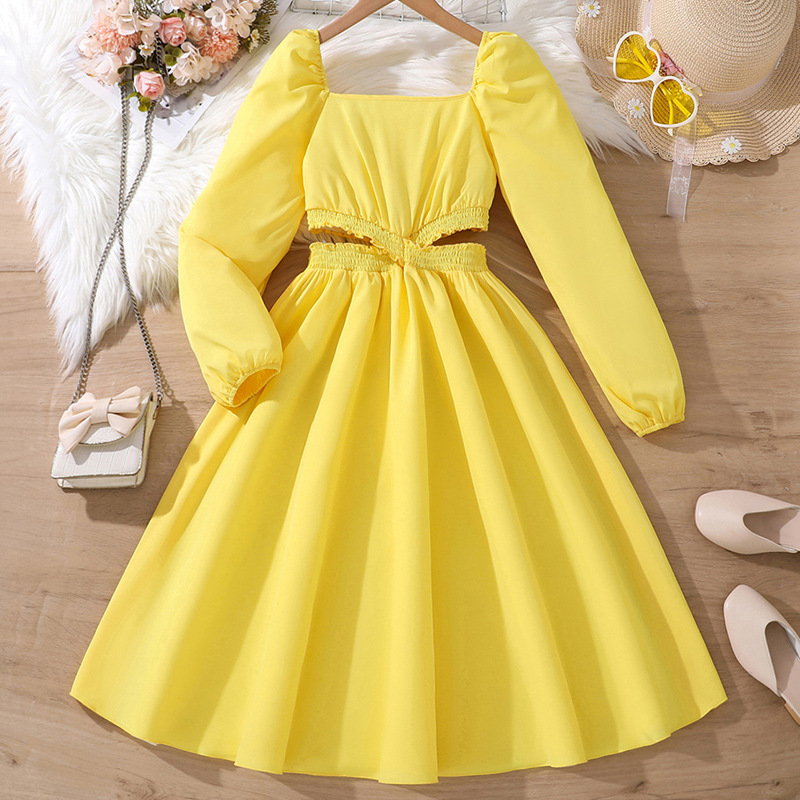 2024 Automne Nouveaux Vêtements Pour Enfants Mode Grande Balançoire Manches Longues Style Princesse Robe Pour Filles_voghion.com