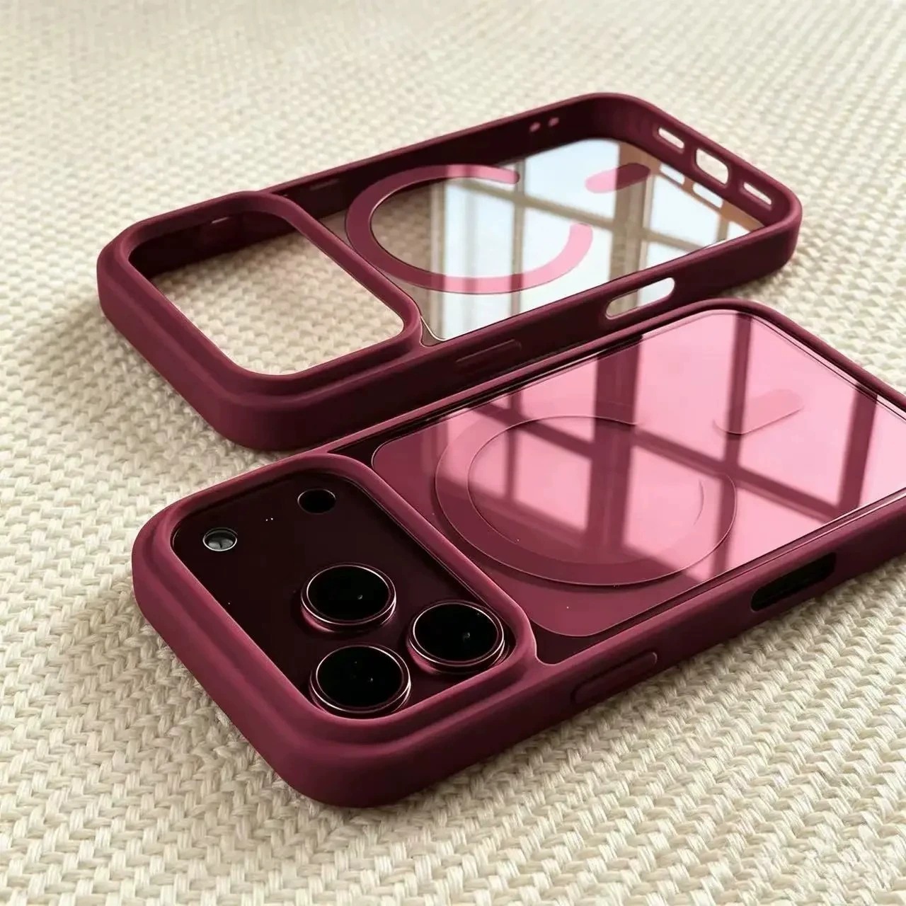 iPhone üçün şəffaf maqnit akril telefon qabığı