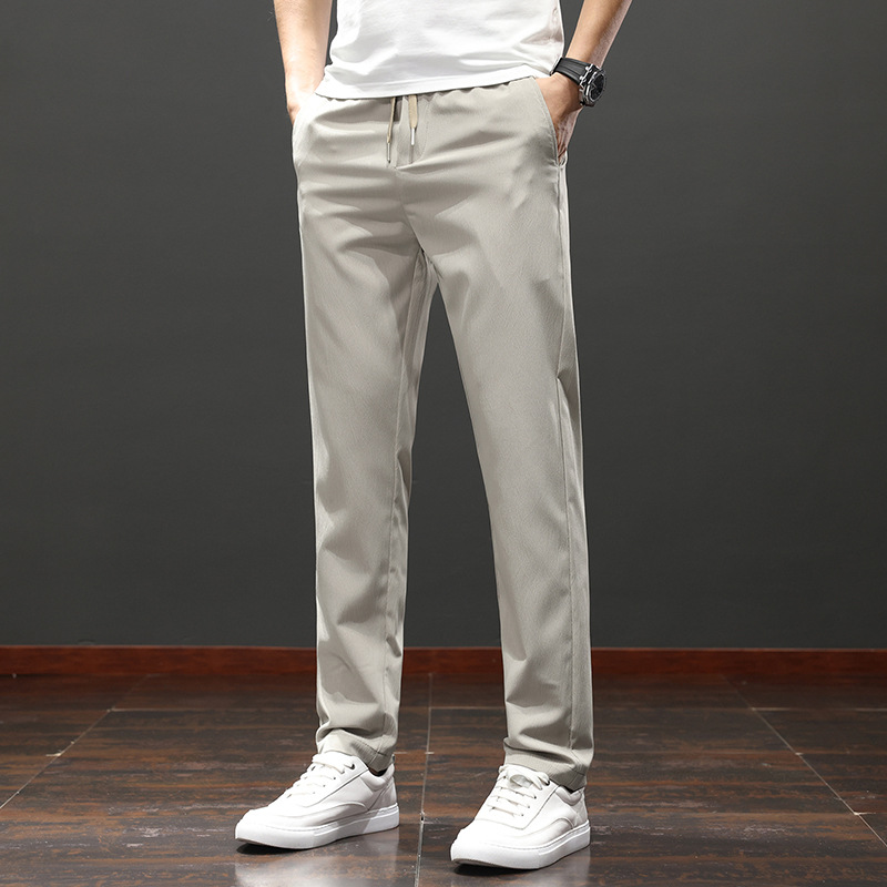 Herren Freizeithose Slim Fit Elastisch Knitterfrei Gerades Bein_voghion.com